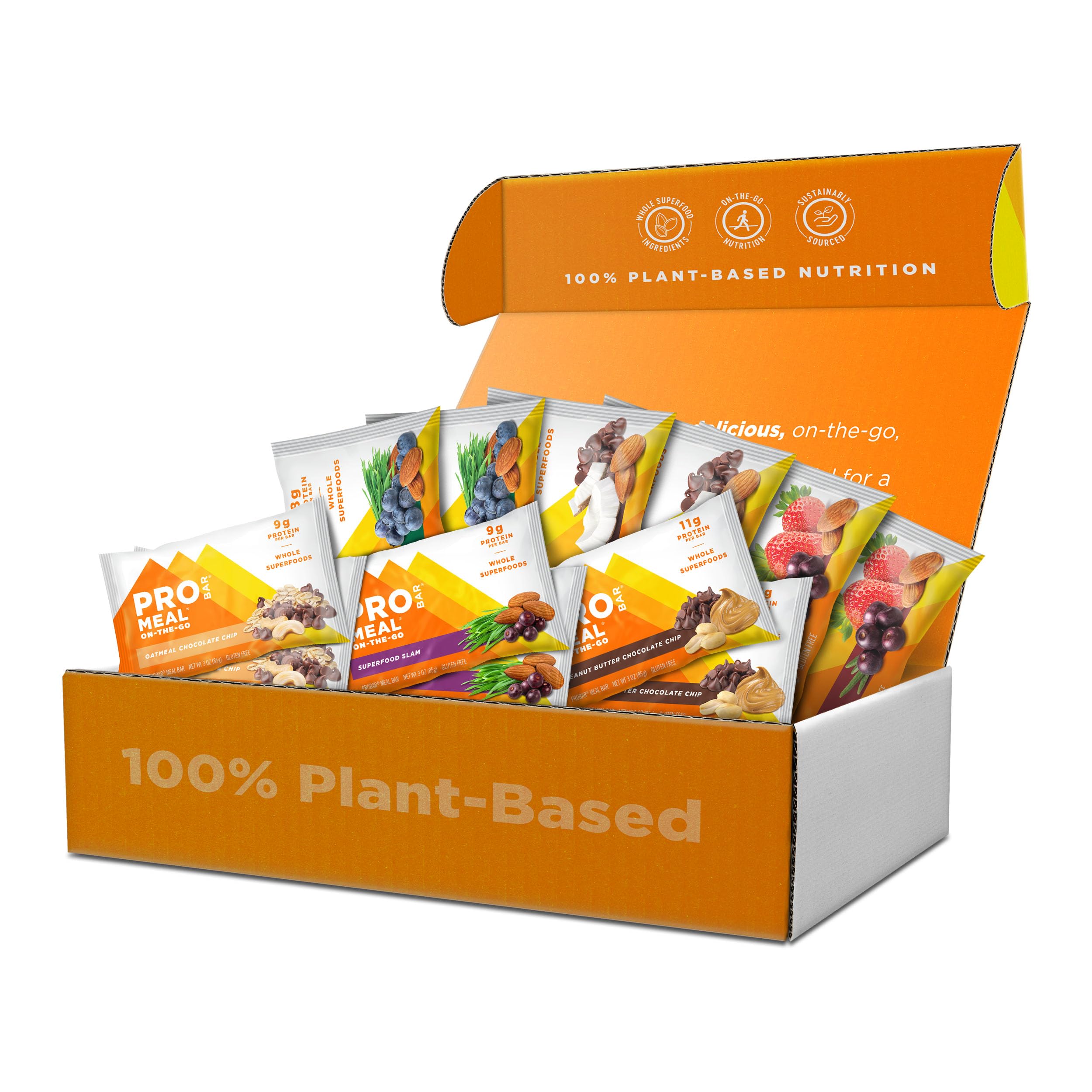 PROBAR barrita de sabores favoritos, impulso de energía para caminatas o la oficina