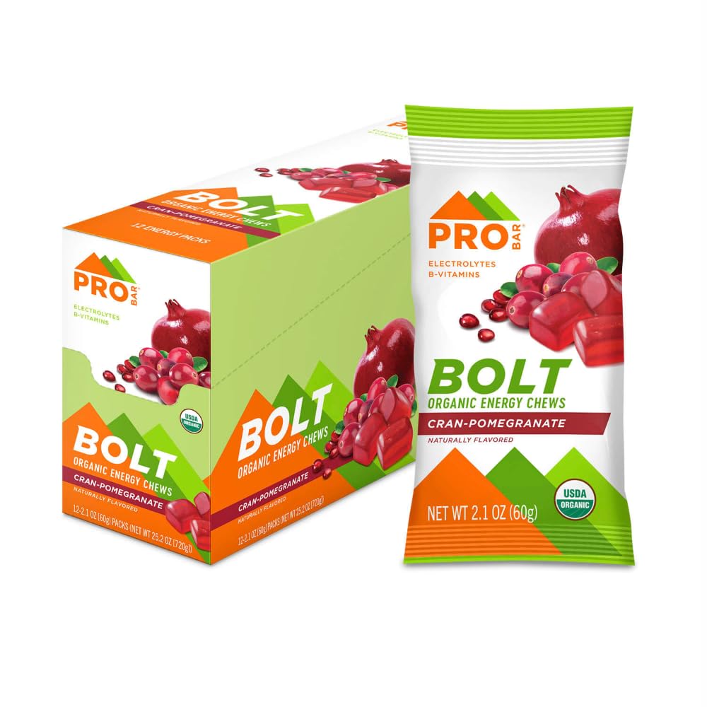 PROBAR Bolt masticables energéticos con arándano y granada para energía rápida
