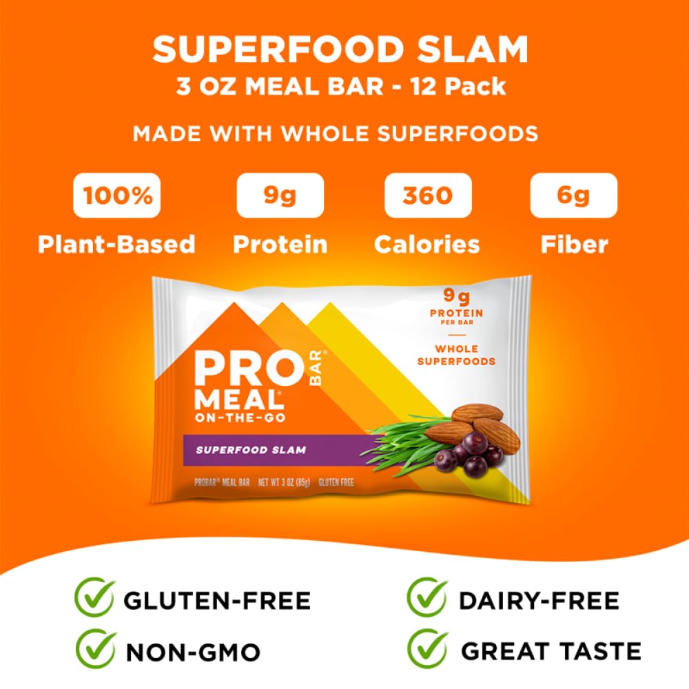 PROBAR MEAL Bar aporta 9 g de proteína y 6 g de fibra para el día.