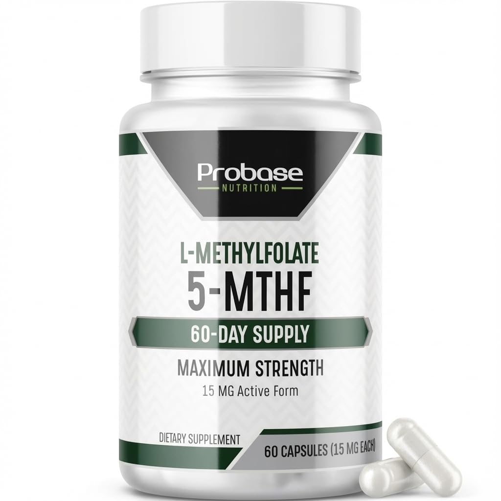 Probase Nutrition L-Metilfolato 15 mg, cápsulas, posible apoyo al estado de ánimo y la metilación
