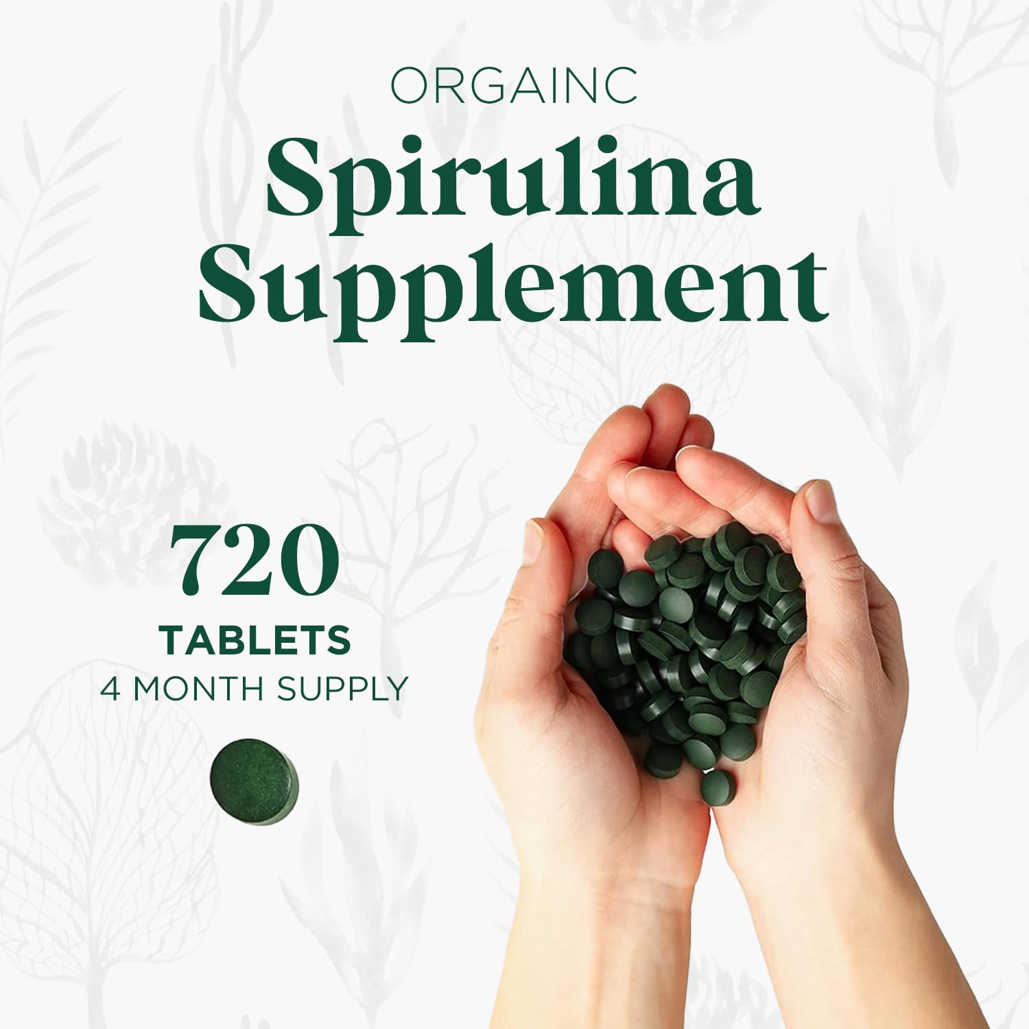 Probase Nutrition Spirulina cápsulas claras: aporte de proteína vegana y vitaminas A, B12 y C