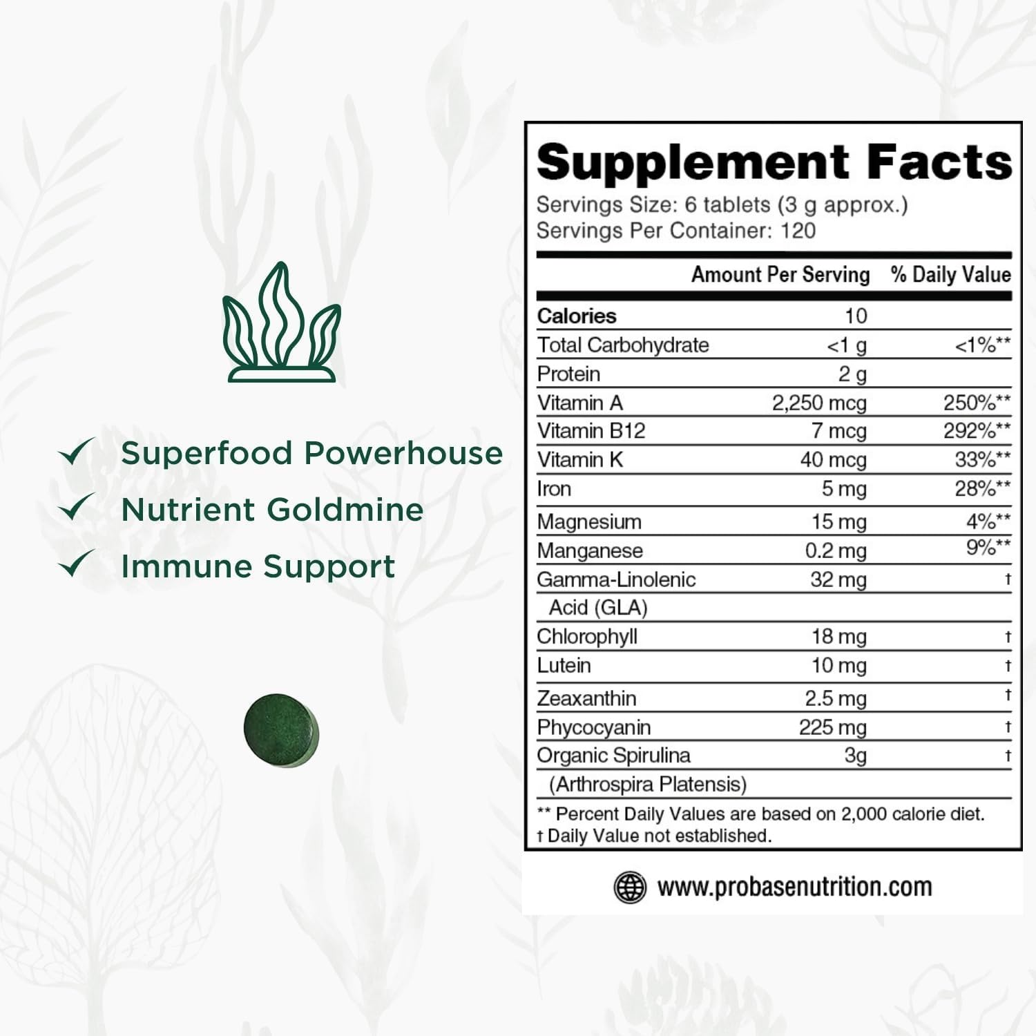 Probase Nutrition Spirulina silueta cápsulas: dosis práctica para la rutina matutina
