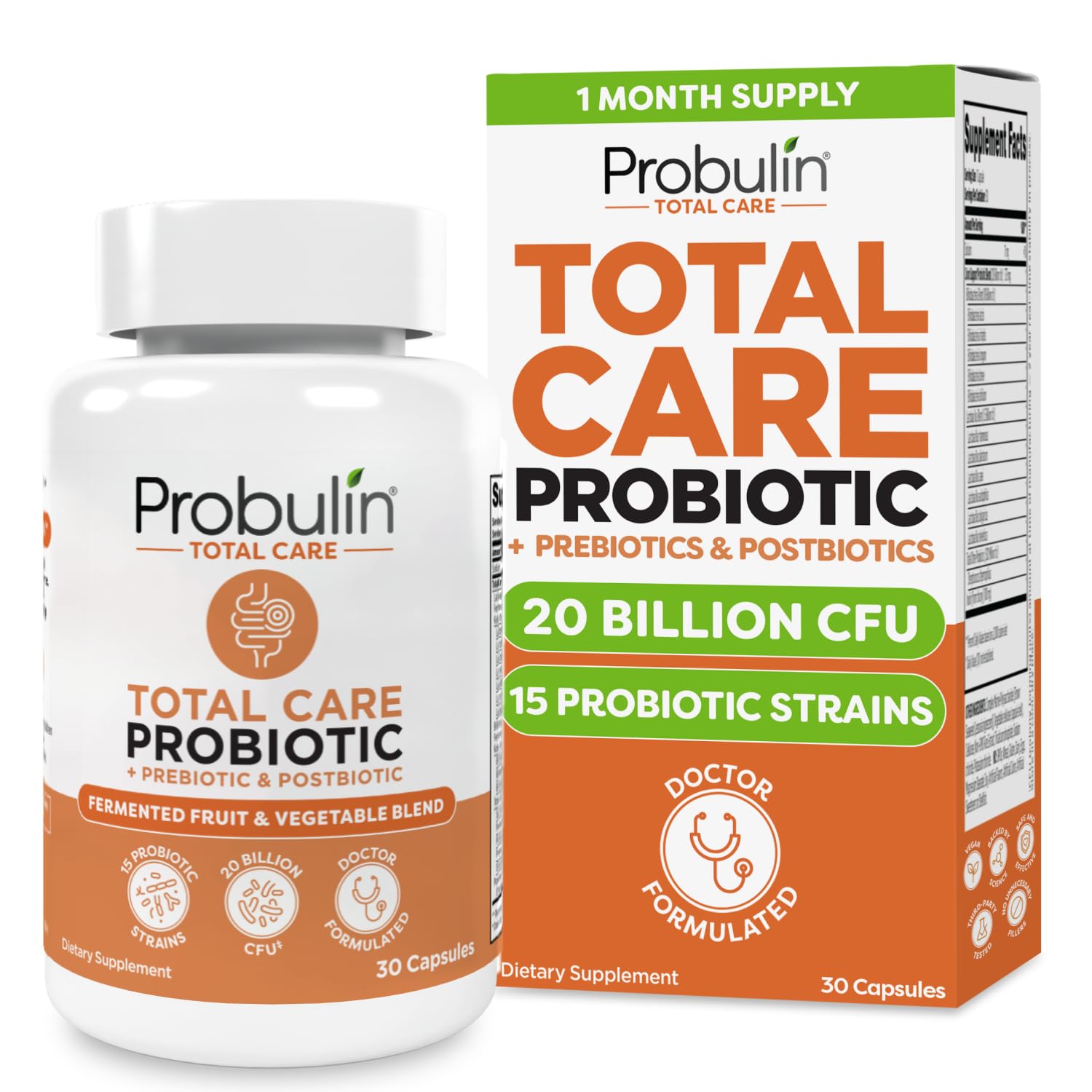 Probulin Total Care: bote de 30 cápsulas para soporte digestivo diario