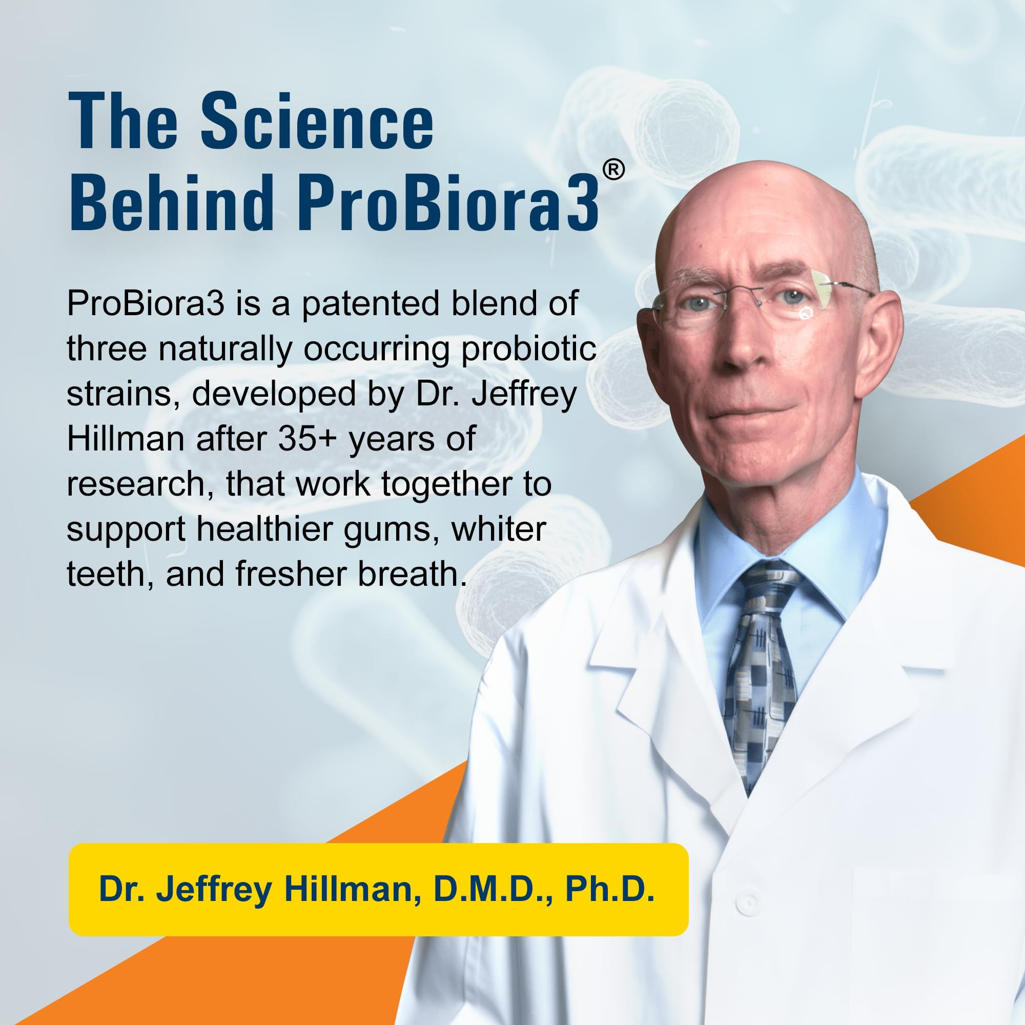 Probiora Health empaque de 90 tabletas, plan diario de cuidado oral.