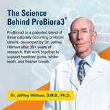 Probiora Health empaque de 90 tabletas, plan diario de cuidado oral.