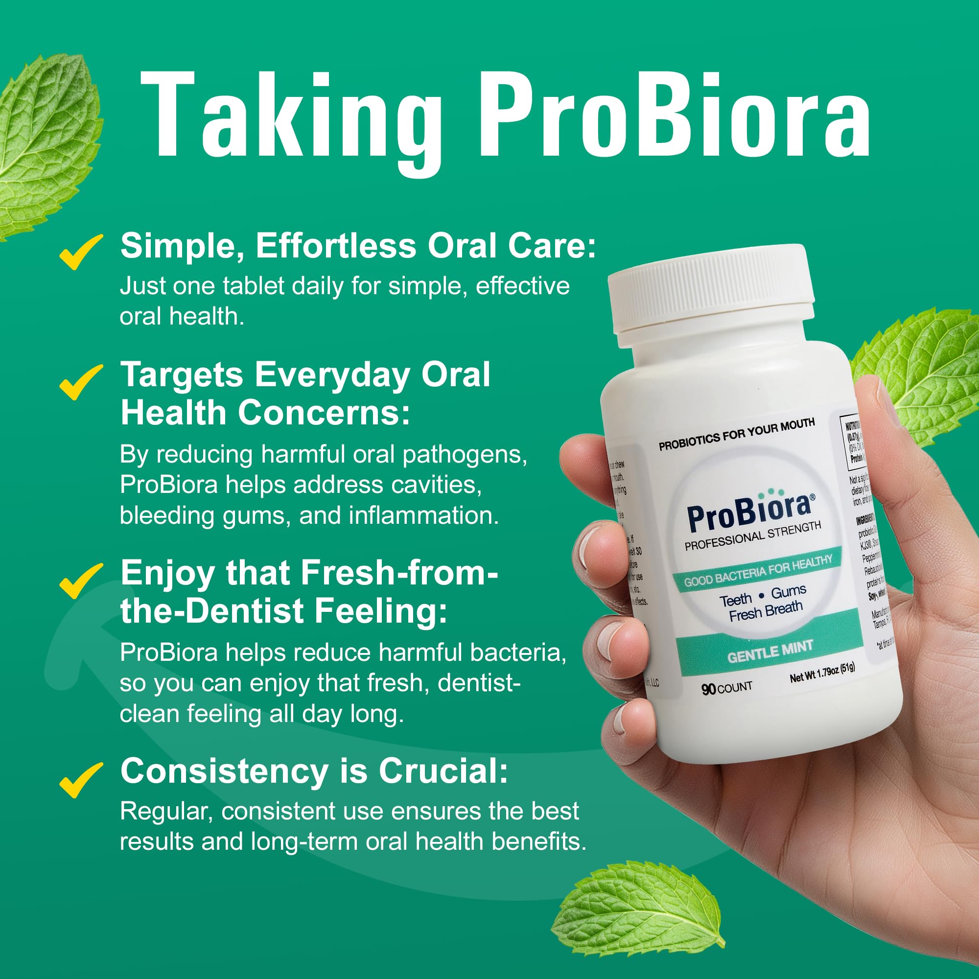 ProBiora Health, tabletas de blanqueamiento suave de dientes.