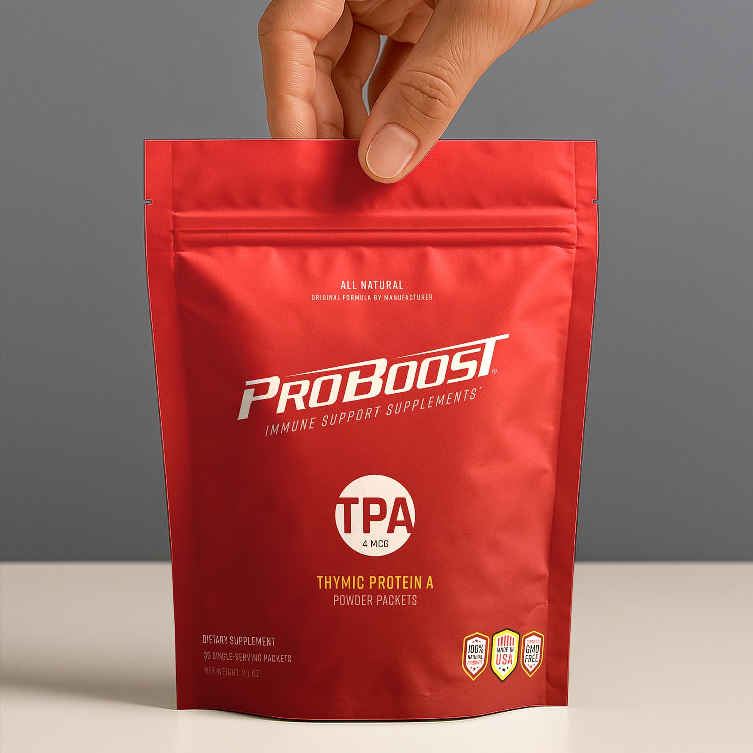 ProBoost polvo sublingual, disolución rápida para uso diario.
