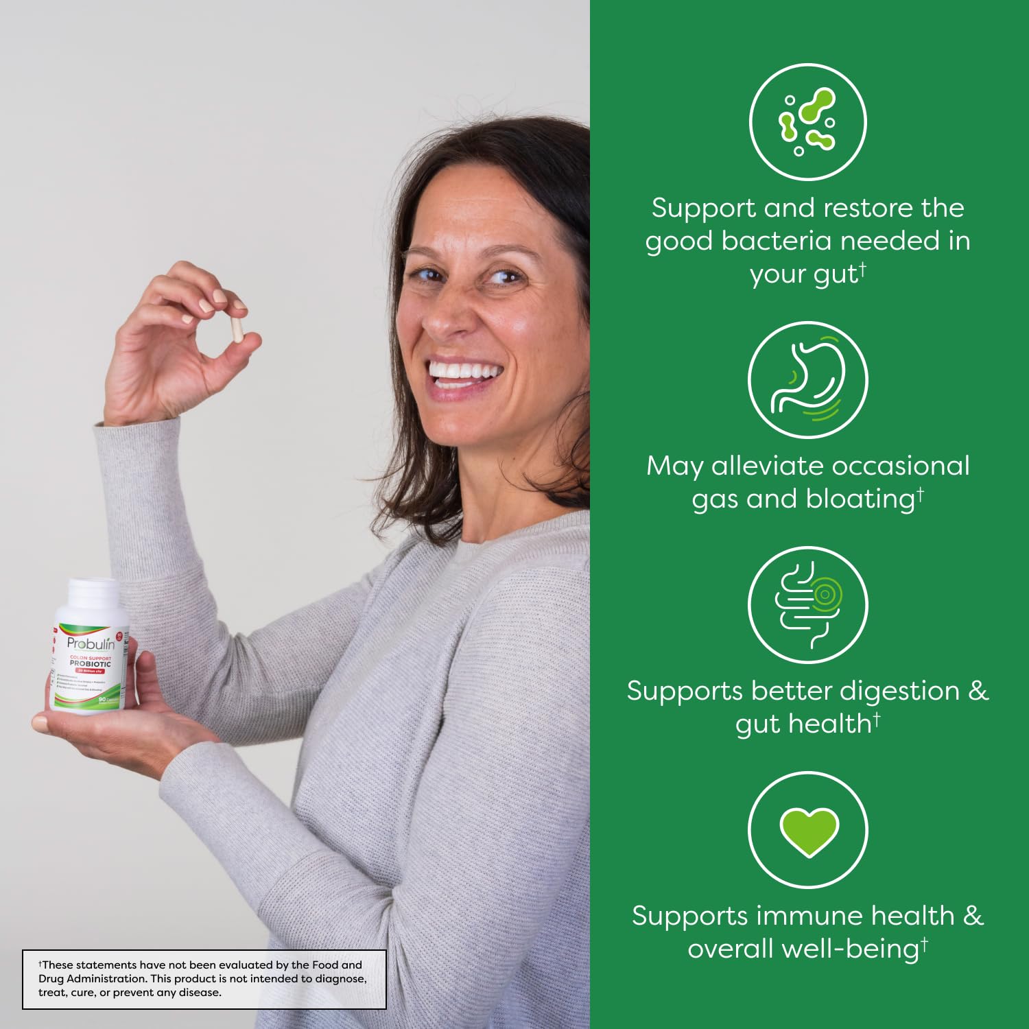 Probulin Colon Support: cápsulas para uso diario y digestión suave