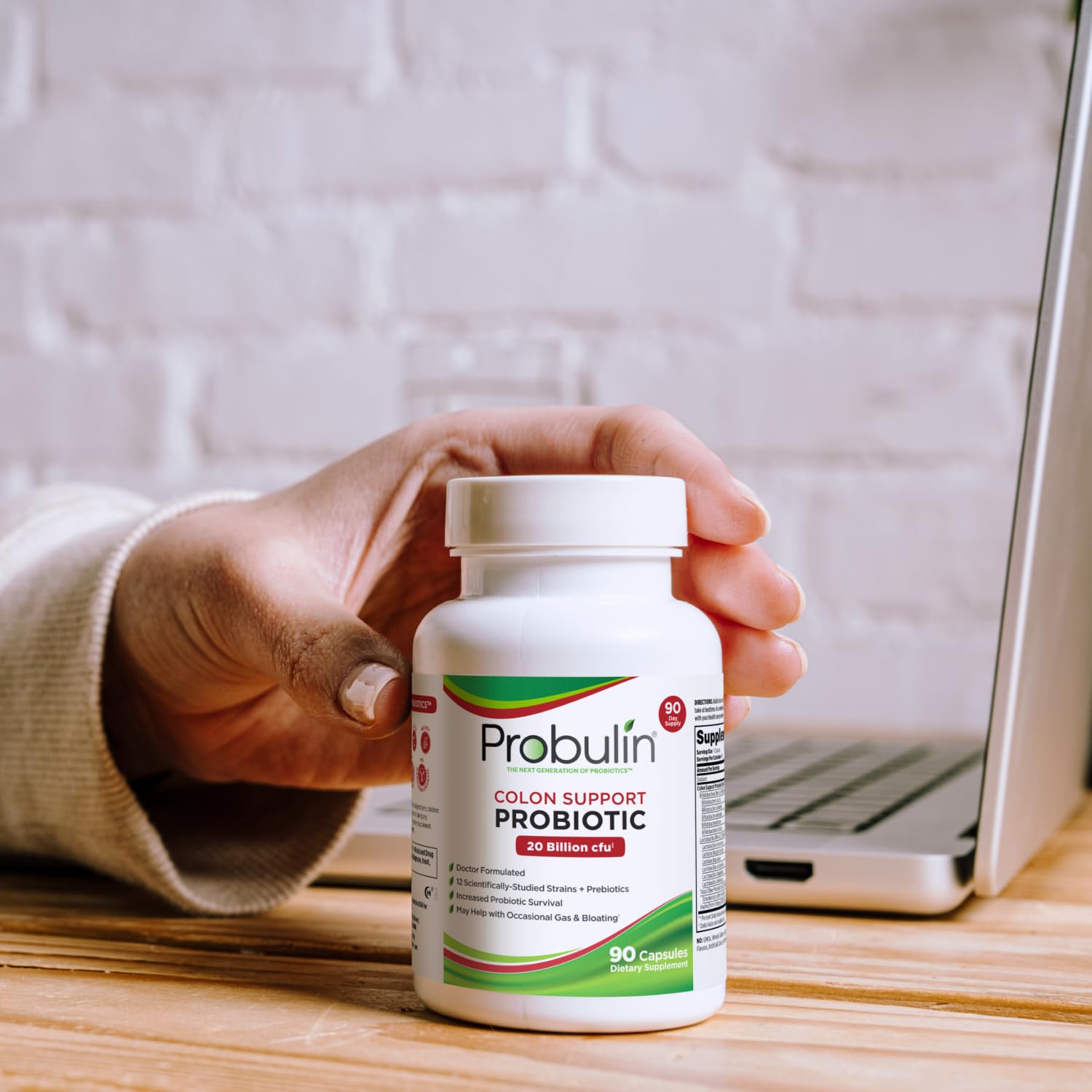 Probulin Colon Support: etiqueta con 12 cepas probióticas visibles