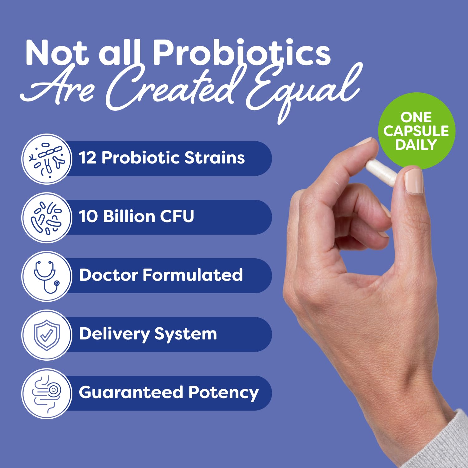 Probulin cápsulas probióticas, dosis diaria para equilibrio intestinal.