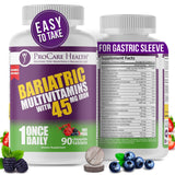 ProCare Health bariátrico multivitamínico Fruta Punch, empaque cómodo para uso diario