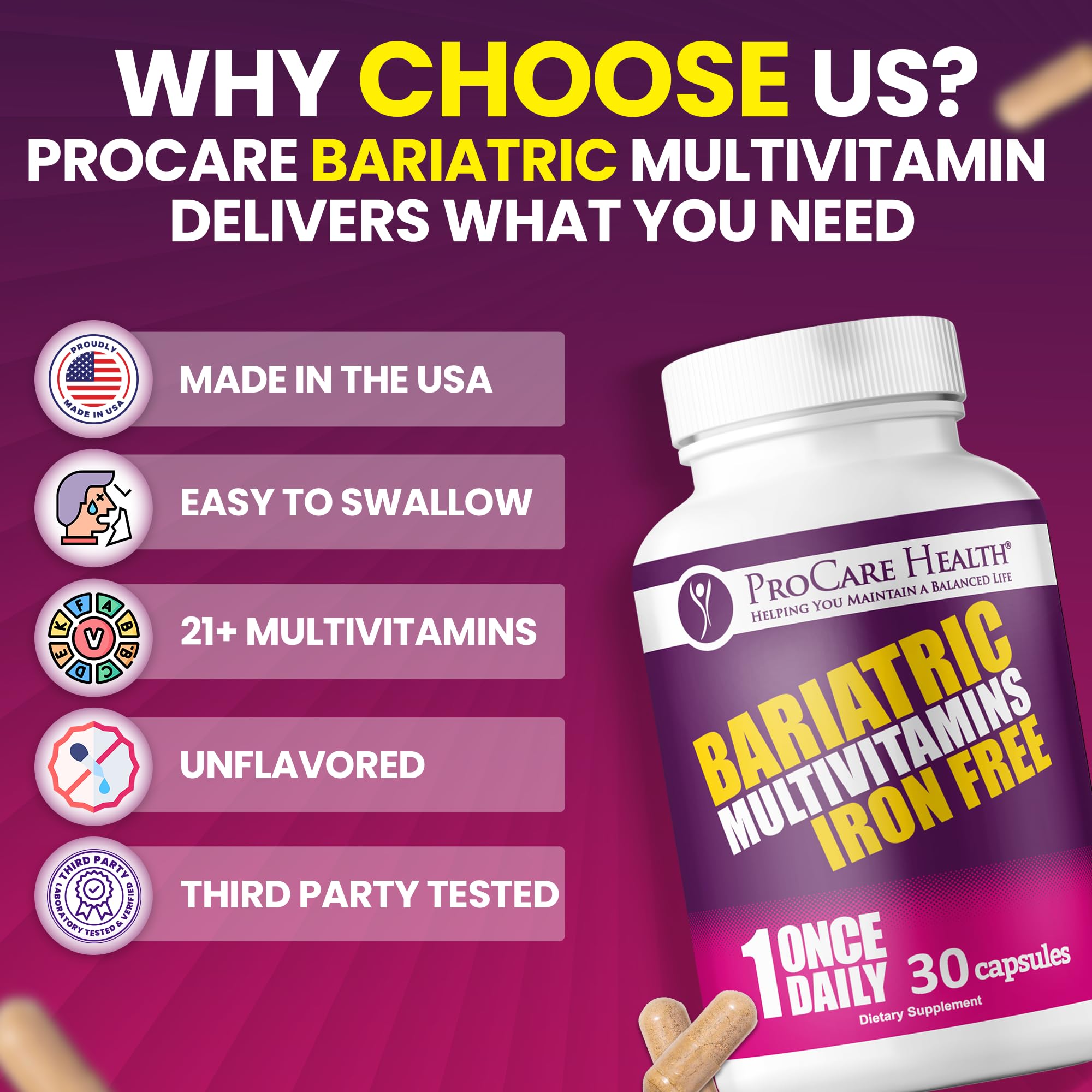 ProCare Health producido en EE.UU. con GMP para calidad.
