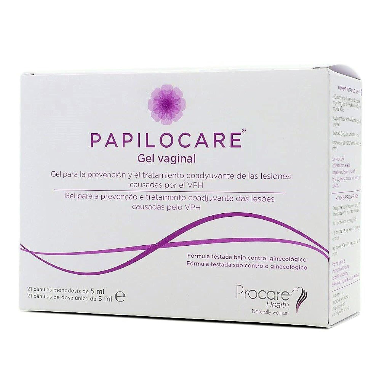 Procare Papilocare gel vaginal: presentación de 21 unidoses para uso diario cómodo