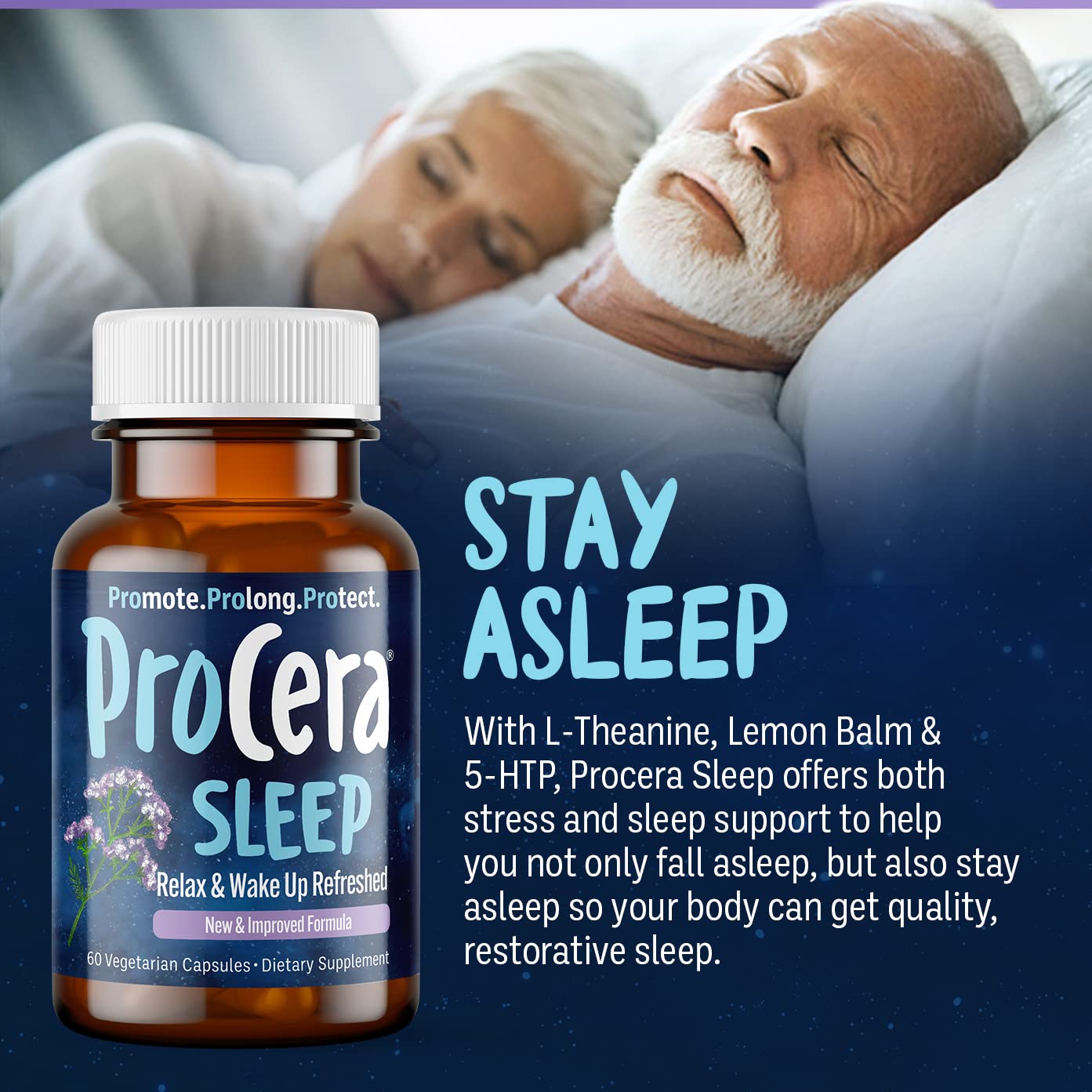 Procera Sleep ambiente noche relajante, ideal para un dormitorio tranquilo.