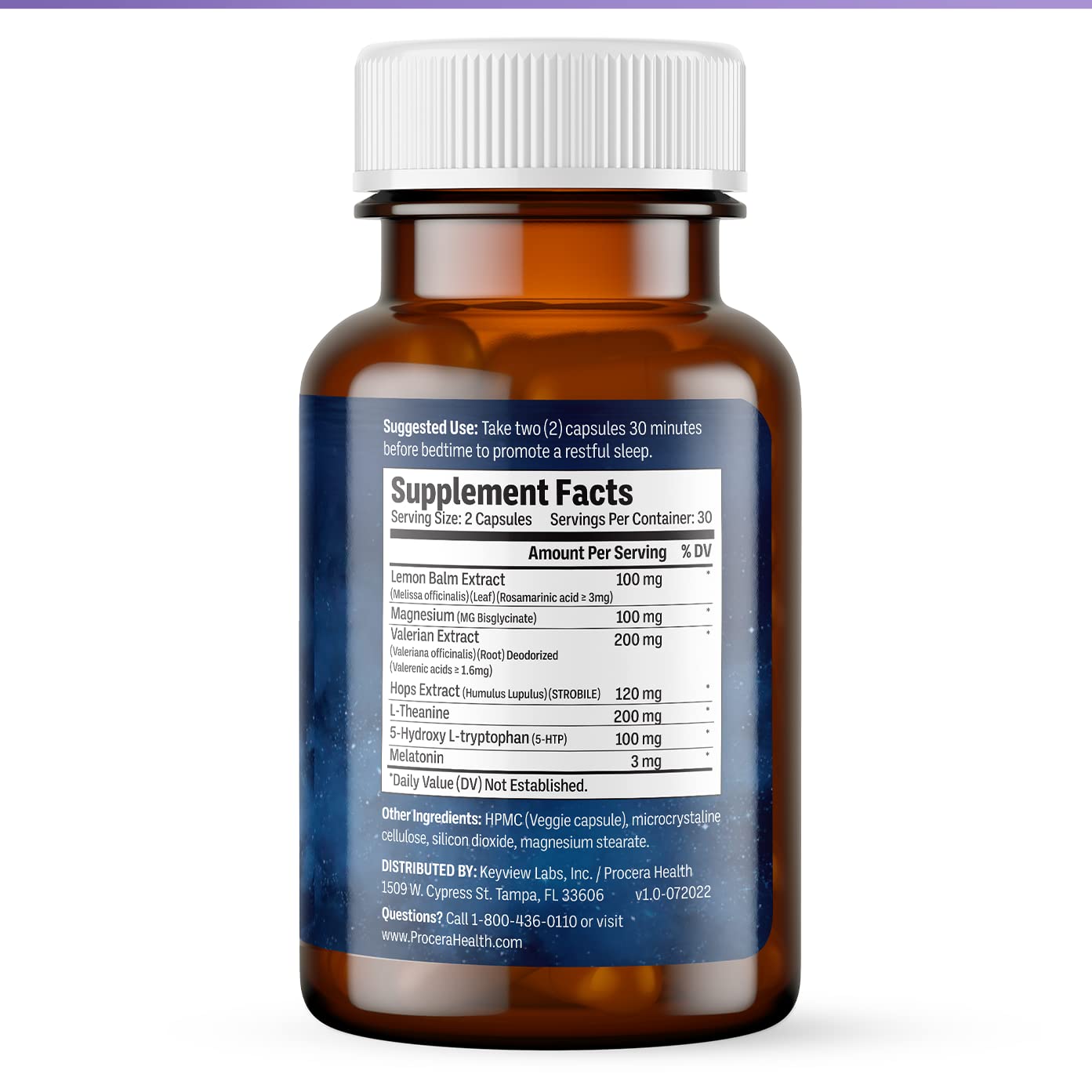 Procera Sleep empaque caja, presenta una opción natural para dormir mejor.