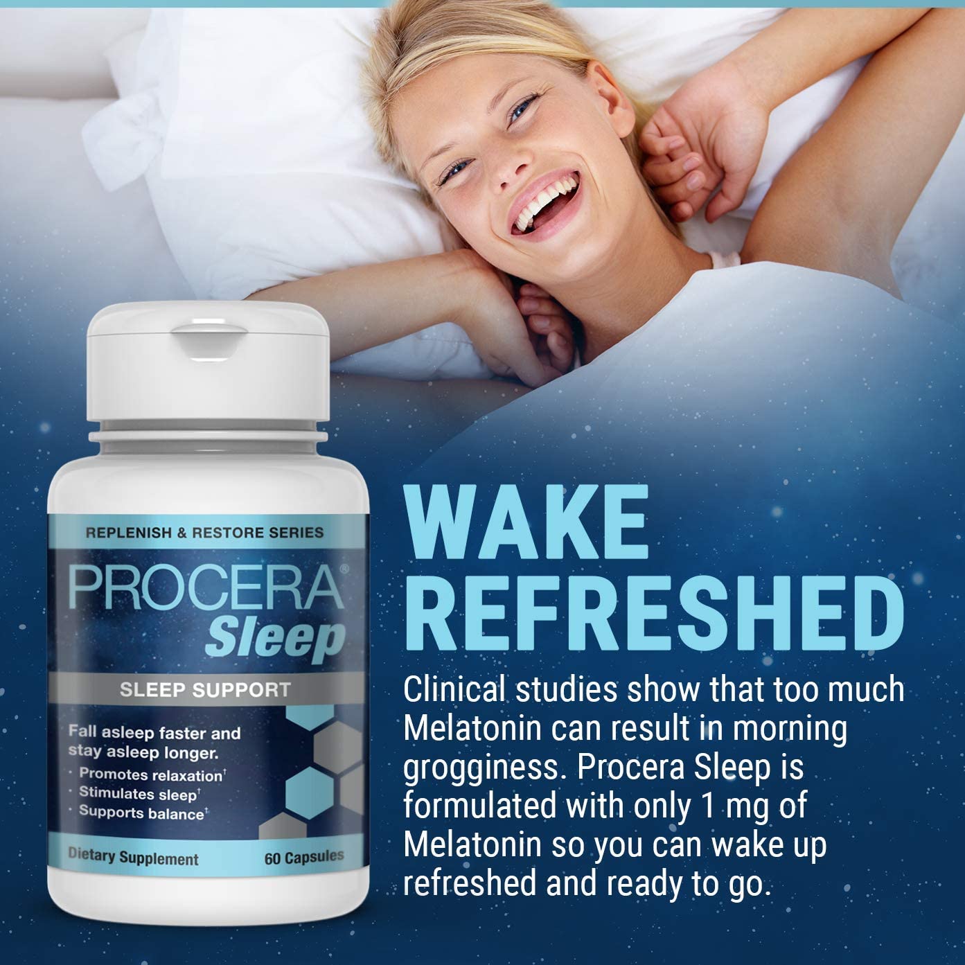 Procera Sleep ritual nocturno en cama, ayuda a iniciar el descanso.