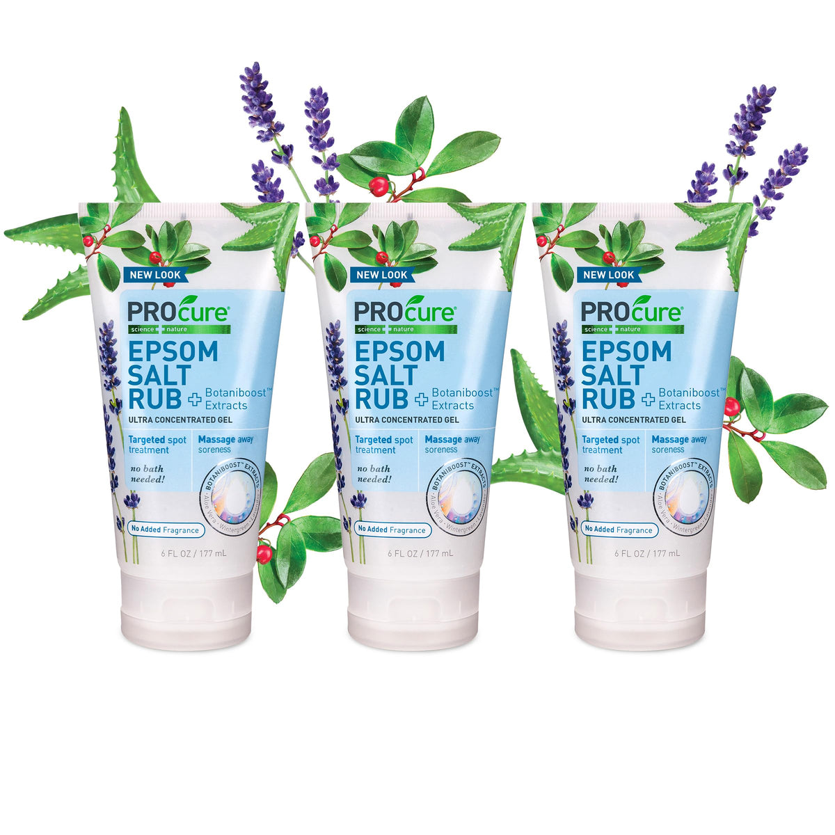 PROcure gel de sales de epsom: aplicación directa en músculos para alivio localizado.