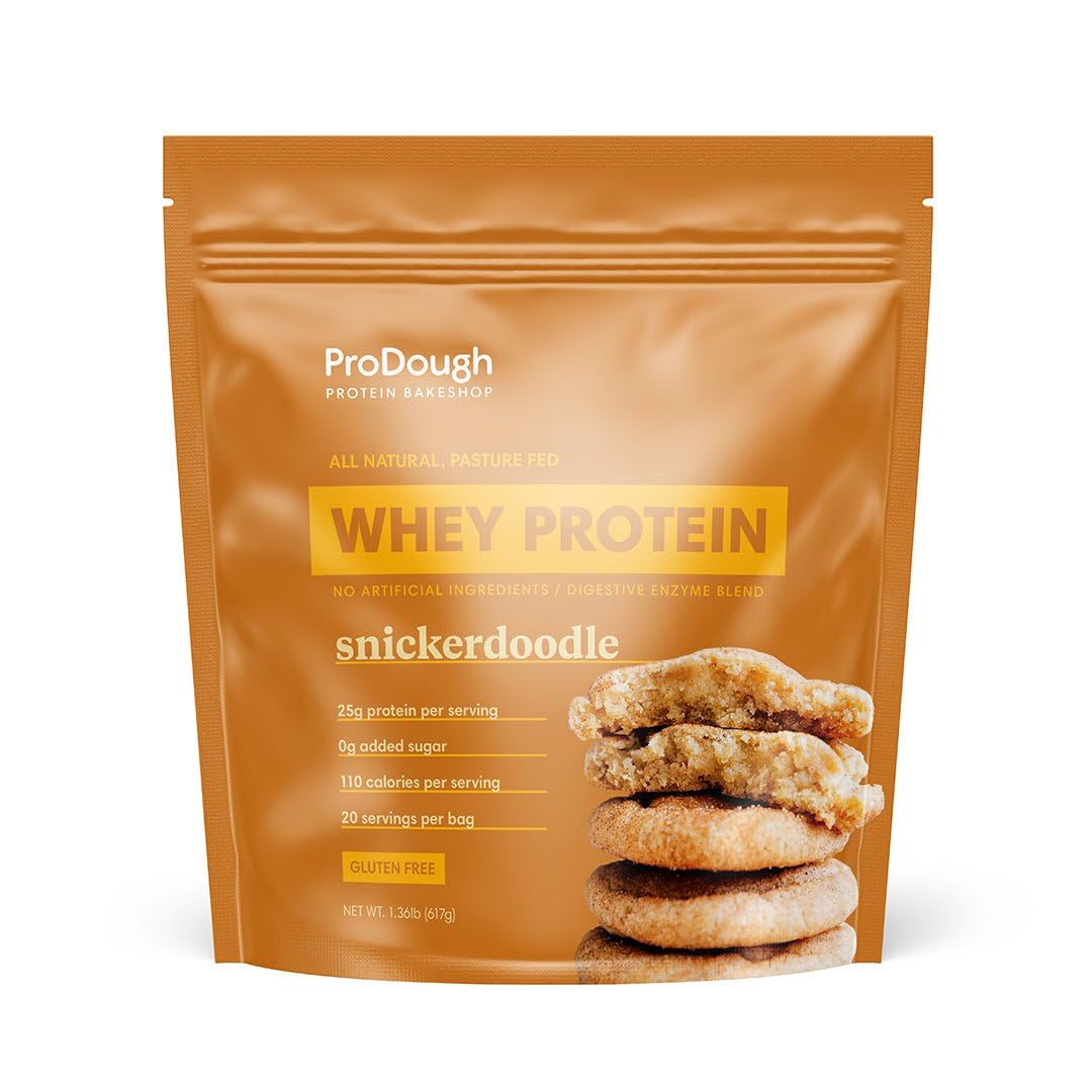 ProDough proteína aislada gourmet: lata para batidos rápidos y sabrosos.