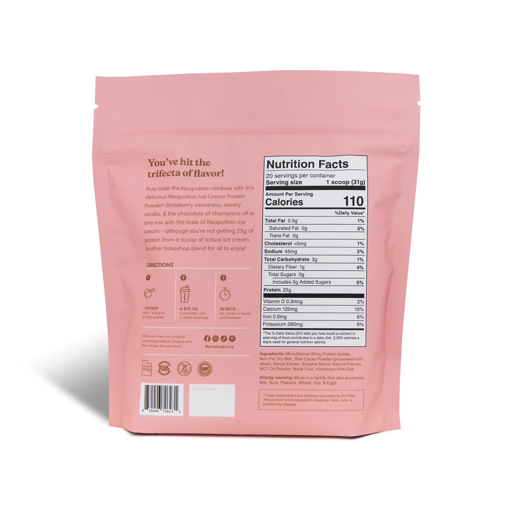 ProDough: cucharada de proteína para mezcla rápida.
