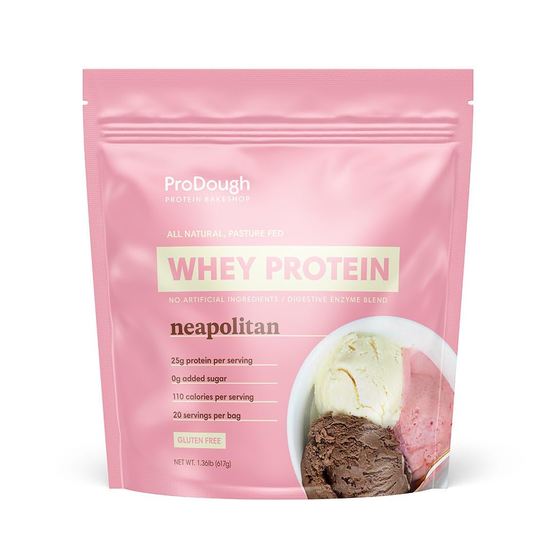 ProDough: frasco de proteína gourmet para batidos diarios.