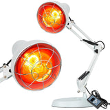 Profey Lámpara infrarroja 150W en frontal ofrece calor suave para músculos y articulaciones.