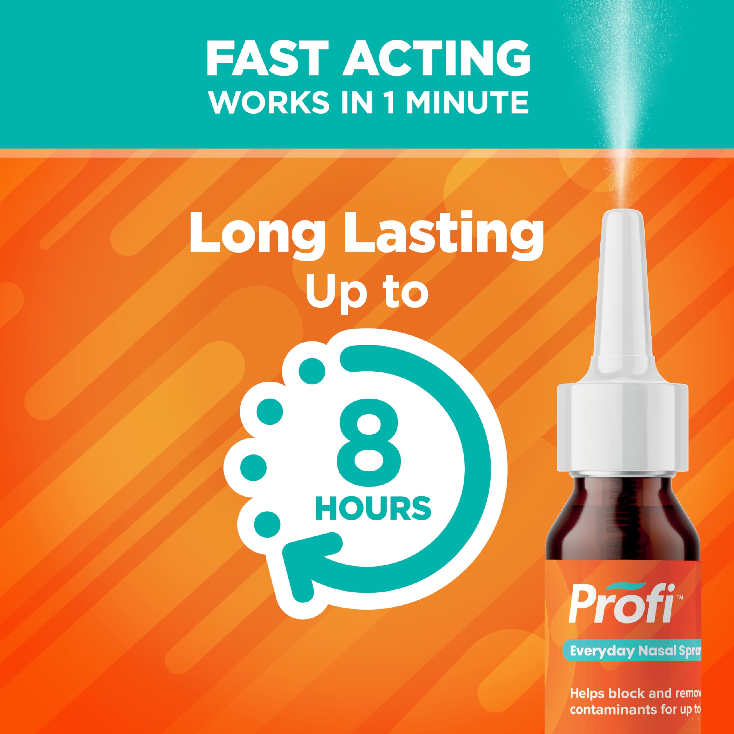 Spray nasal Profi portátil: diseño compacto para uso diario.