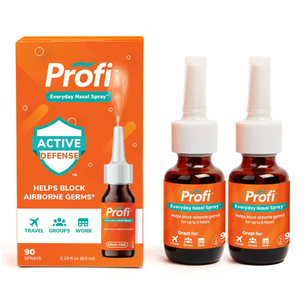 Profi aerosol nasal: presentación de la botella para uso diario.