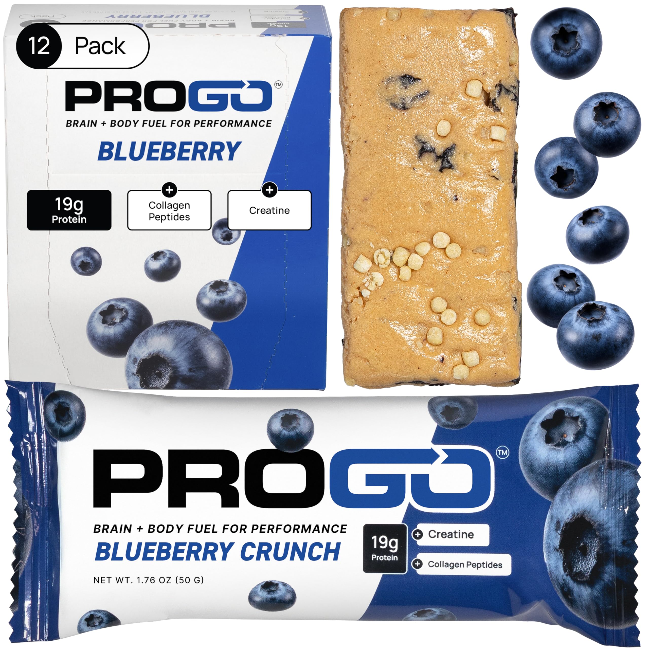 ProGo barra proteína arandano crujiente: energía limpia para entrenamientos.
