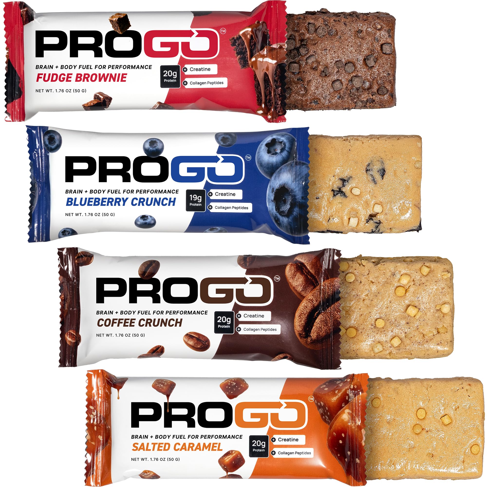 ProGo Barrita Inicio arándano crujiente, snack energizante para el día.
