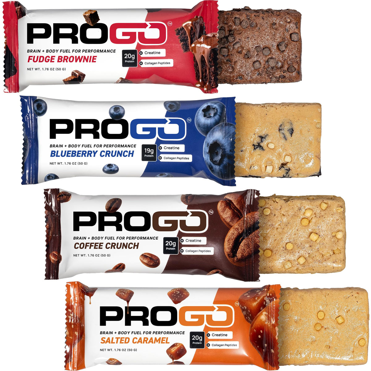 ProGo Barrita Inicio arándano crujiente, snack energizante para el día.