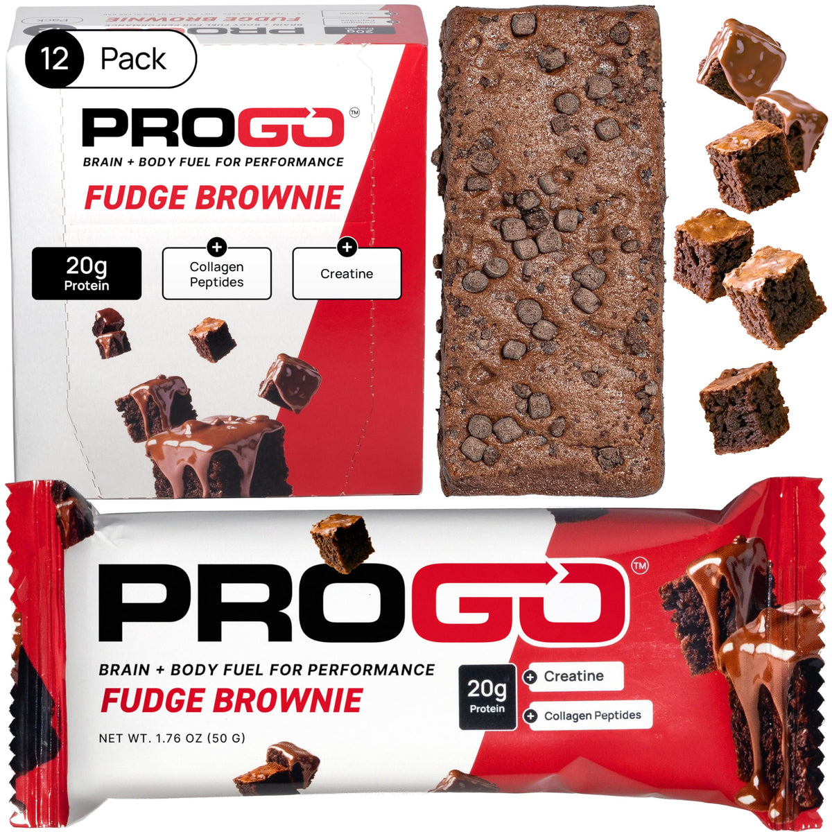 ProGo Barra de Proteína de 12 Unidades: snack práctico para energía diaria.