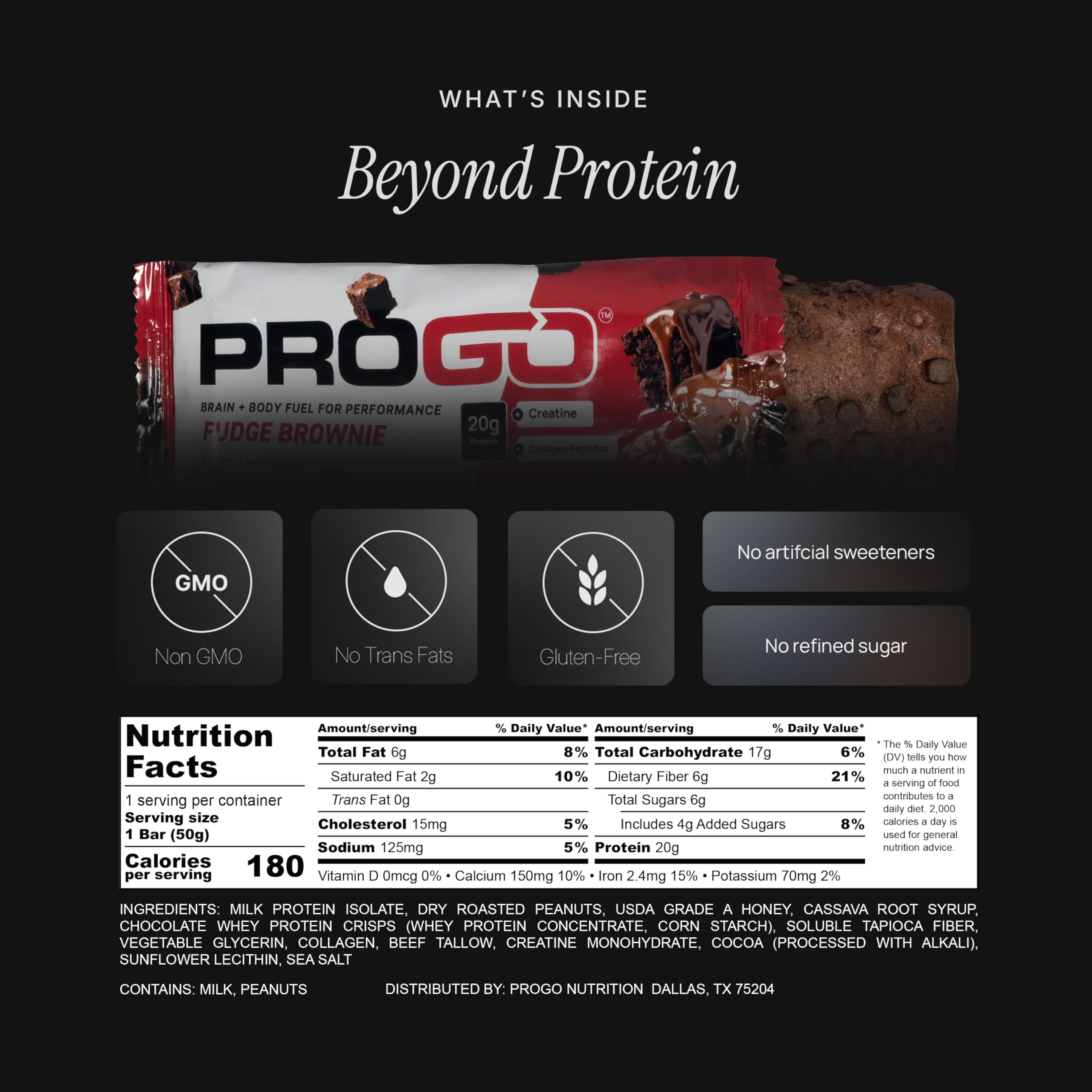 Barra ProGo de Proteína con empaque individual para llevar.