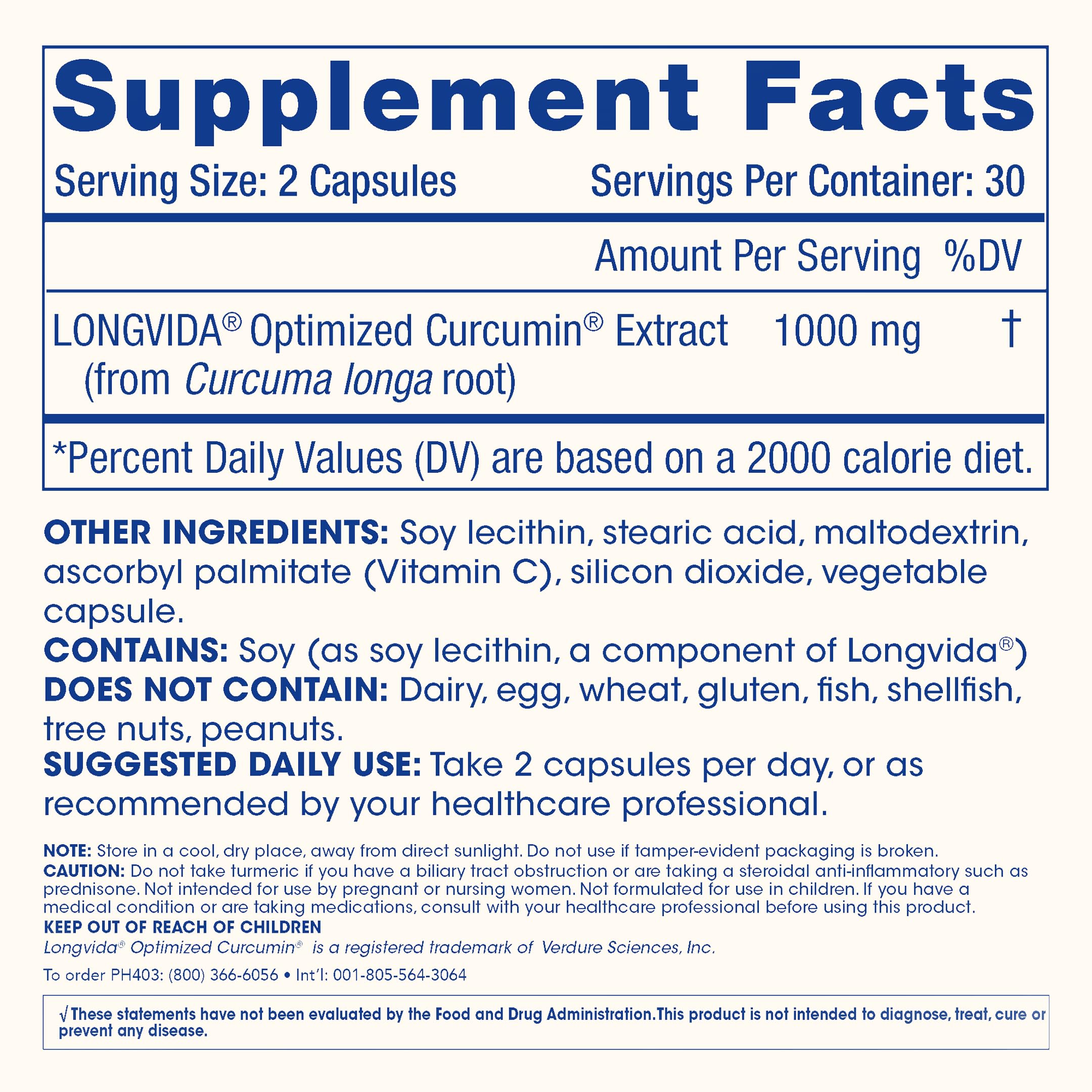 ProHealth Curcuma Curcumin empaque exterior, señal de calidad y transparencia.