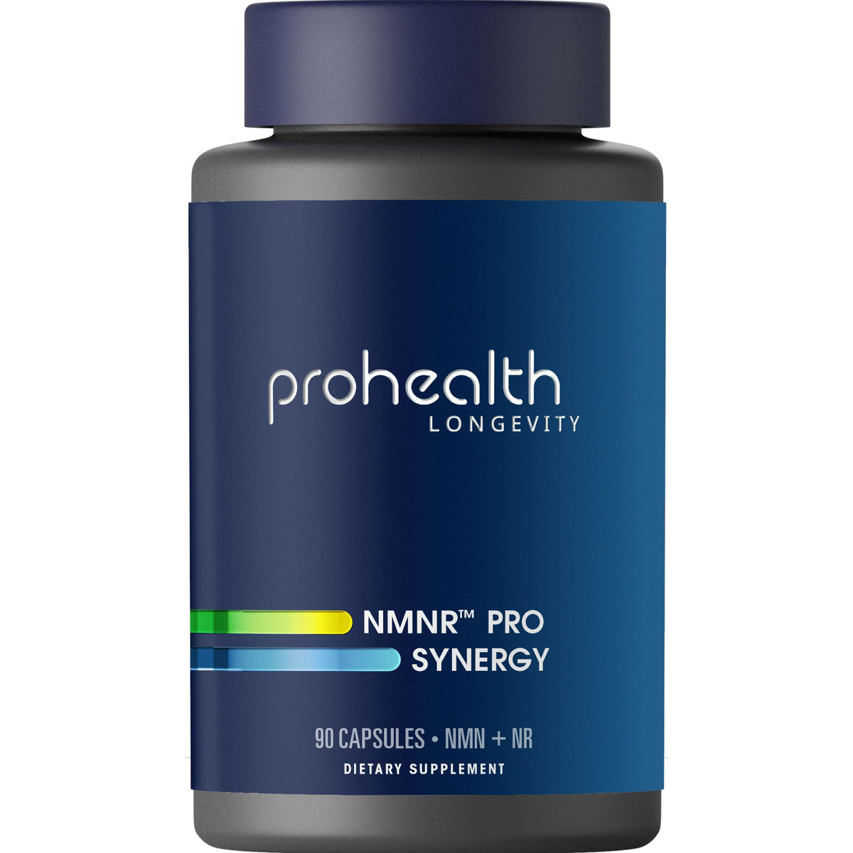 ProHealth NMNR Pro Synergy: cápsulas en botella para uso diario y conveniencia.
