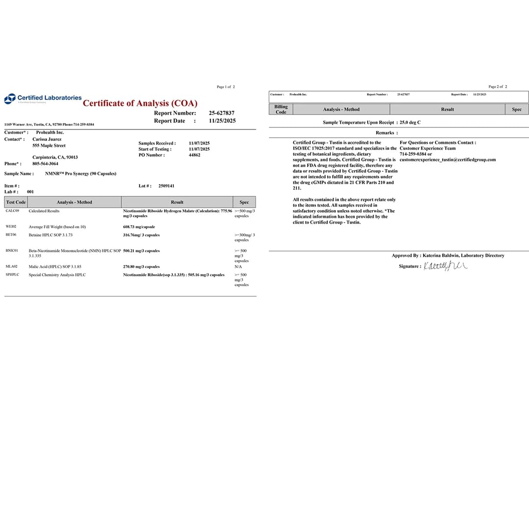ProHealth NMNR Pro Synergy: uso cotidiano en tu estante de suplementos.