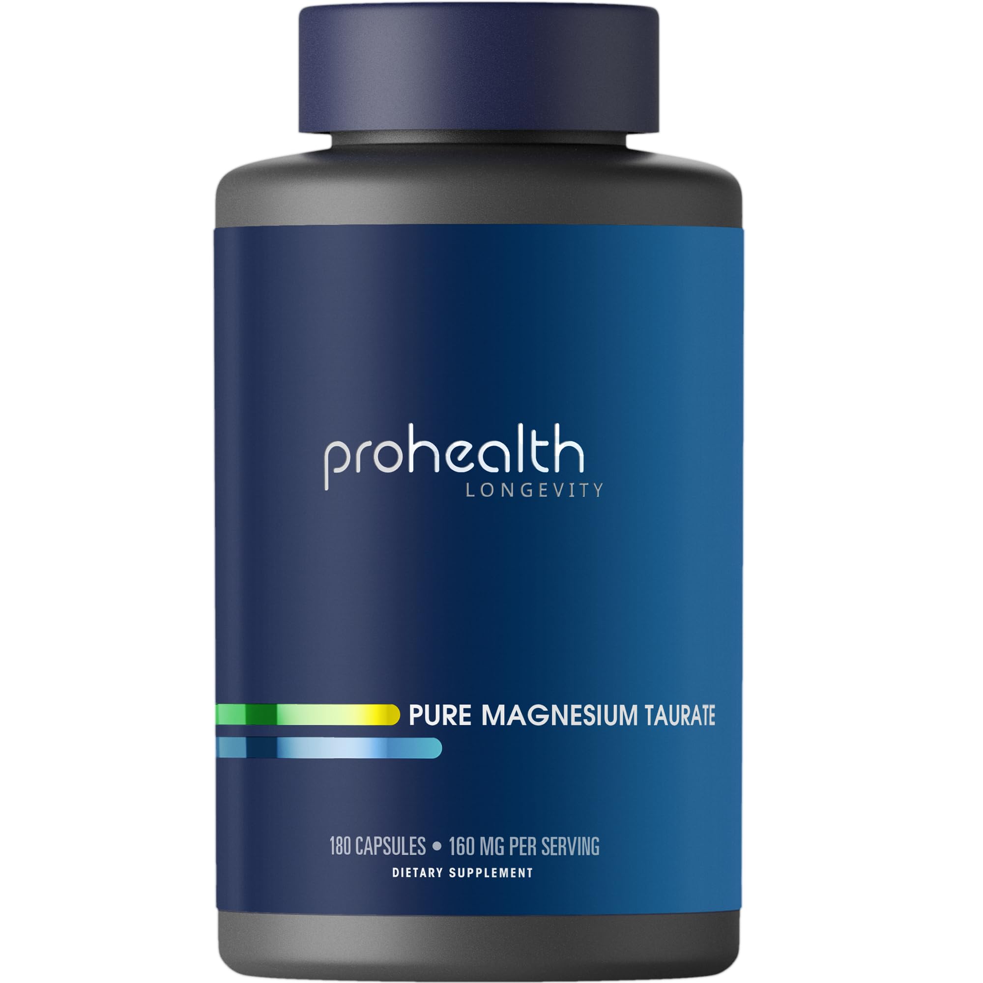 ProHealth Taurato de Magnesio en botella de 180 cápsulas para apoyo cardíaco y cerebral