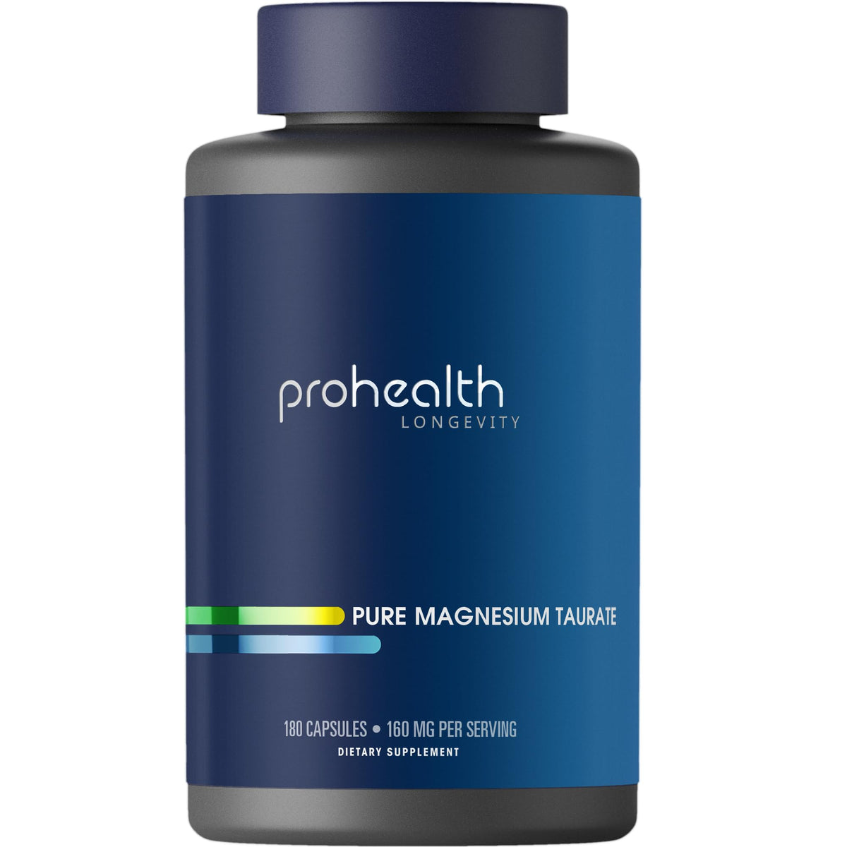 ProHealth Taurato de Magnesio en botella de 180 cápsulas para apoyo cardíaco y cerebral