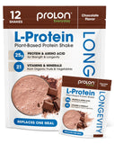 Prolon Proteína de longevidad en chocolate polvo: sabor rico y mezcla suave para entrenos.