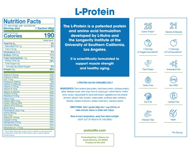 Prolon sin gluten, apto para distintas dietas y estilos de vida.