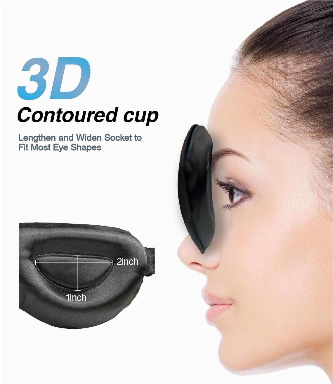 PROMEED seda morera 3D contorneada copa ojos sin presión