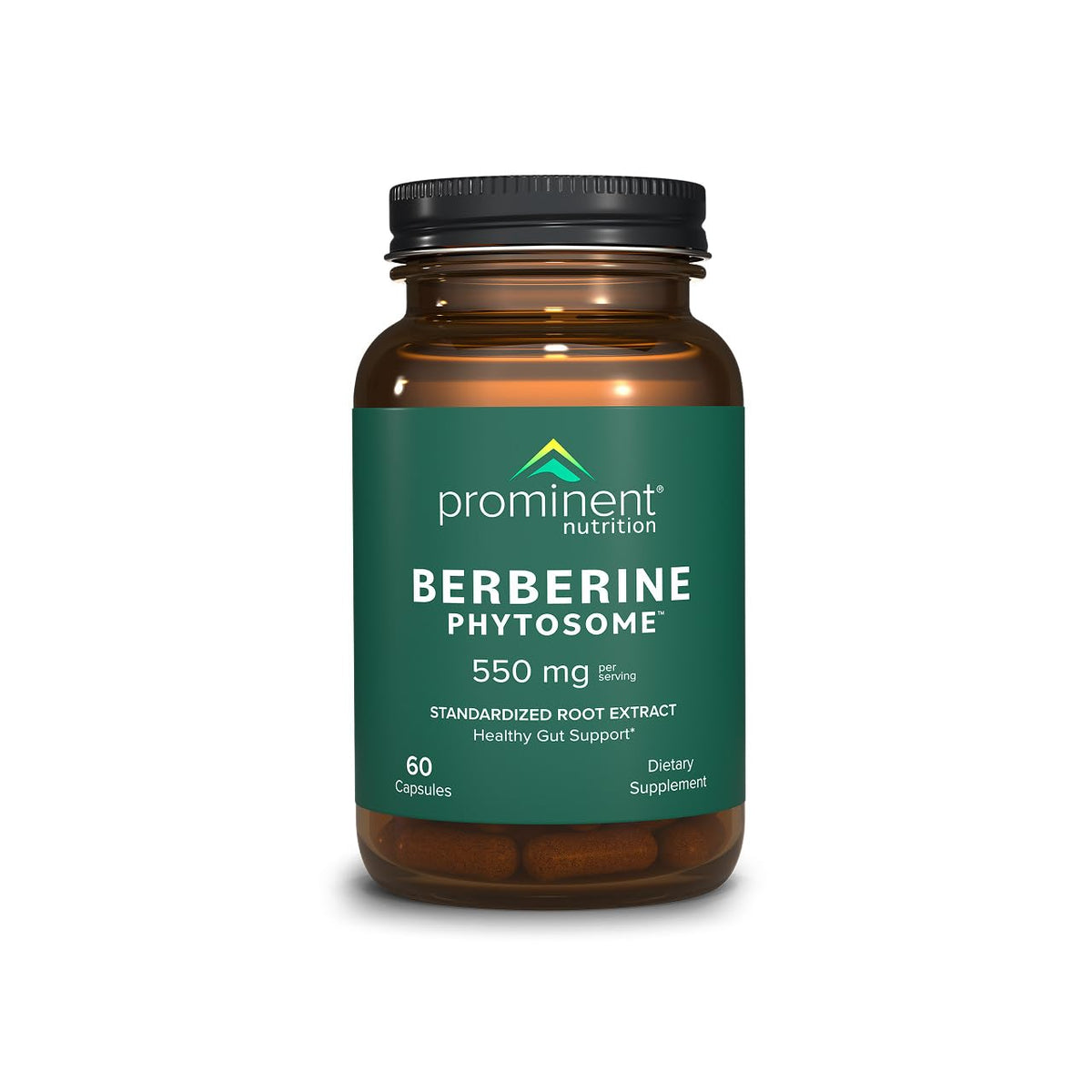 Prominent Nutrition Berberine Phytosome, bote: apoyo digestivo suave y estable.