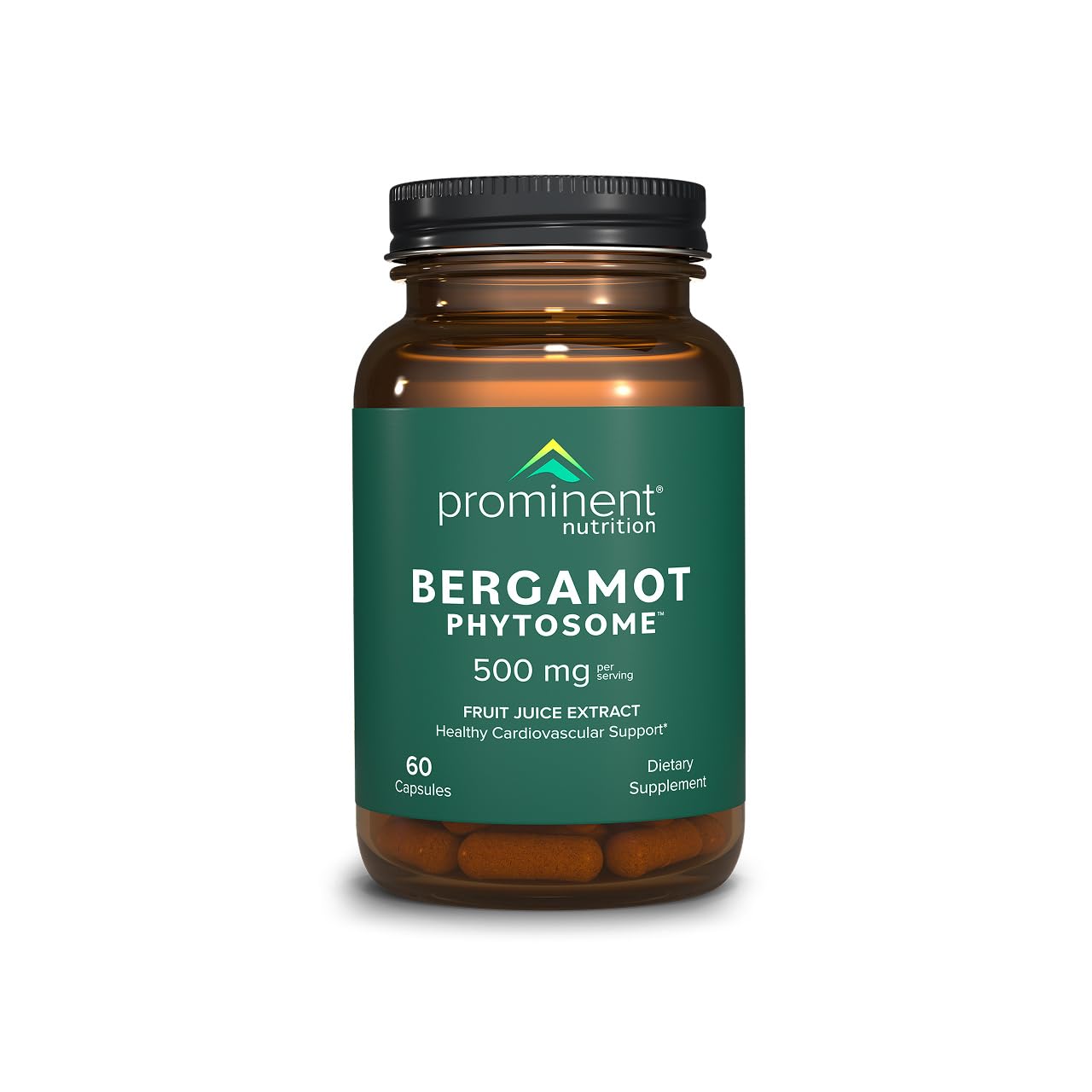 Prominent Nutrition Bergamot Phytosome, frasco elegante que facilita la toma diaria para la salud cardiovascular.