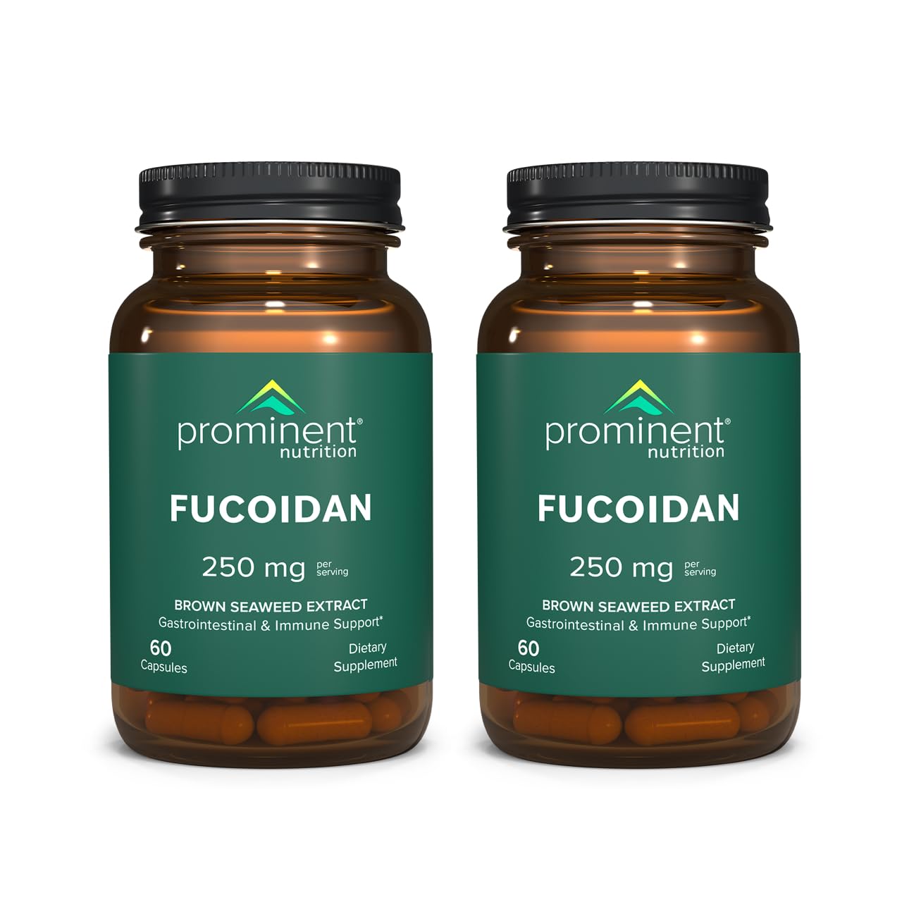 Prominent Nutrition Fucoidan cápsulas en frasco, apoyo digestivo e inmune