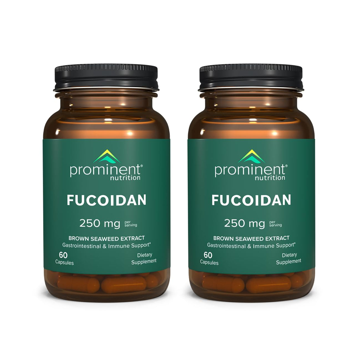 Prominent Nutrition Fucoidan cápsulas en frasco, apoyo digestivo e inmune