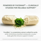 Prominent Nutrition Fucoidan cápsulas y vaso de agua para uso diario