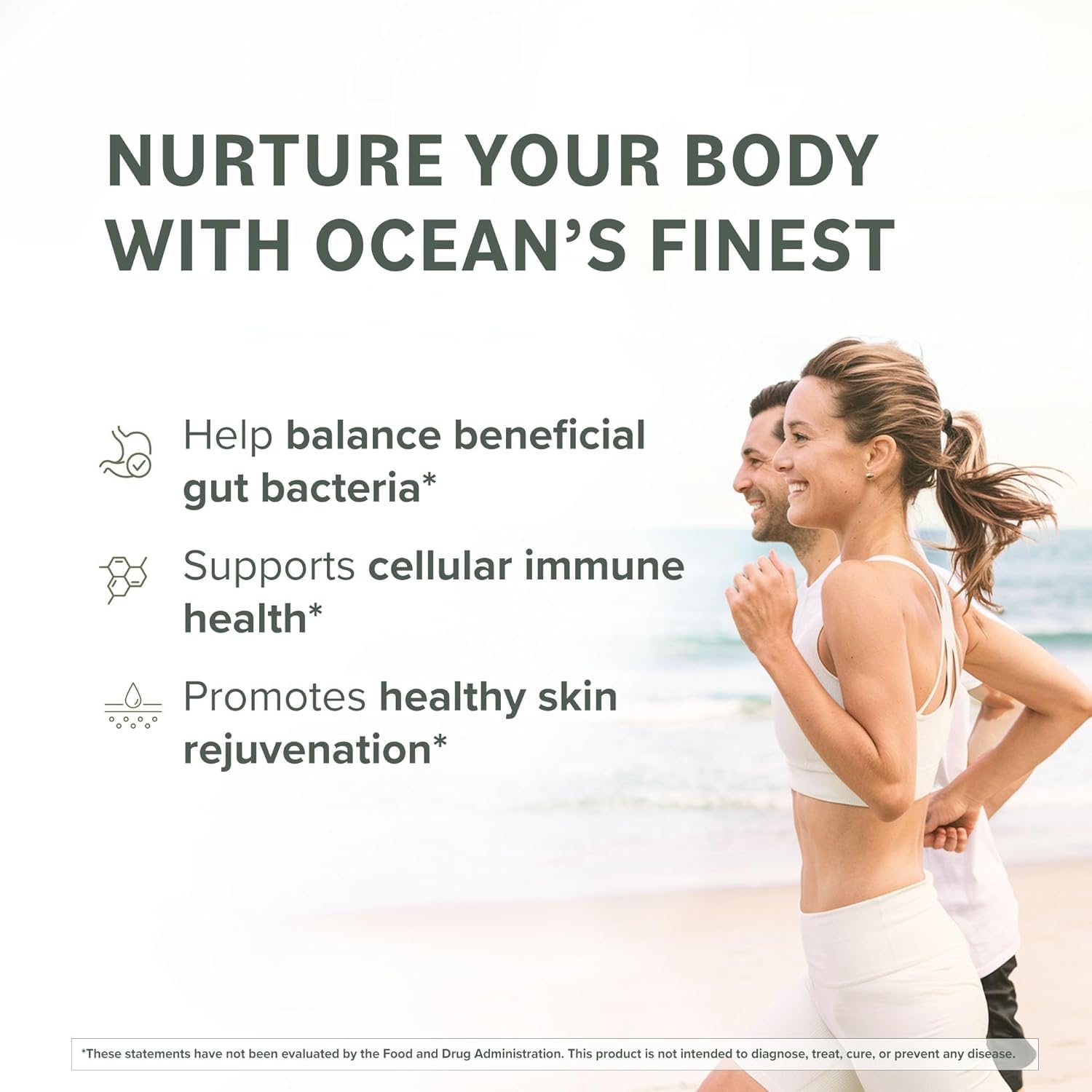 Prominent Nutrition Fucoidan, etiqueta frontal, muestra ingrediente principal de alga marrón premium.