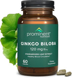 Prominent Nutrition Ginkgo Biloba cápsulas 120 mg para apoyo antioxidante diario.