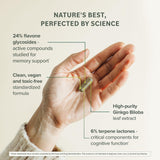 Cápsulas Prominent Nutrition Ginkgo Biloba para concentración sostenida en el día.