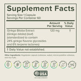 Frasco de Prominent Nutrition Ginkgo Biloba para apoyo diario de la memoria.