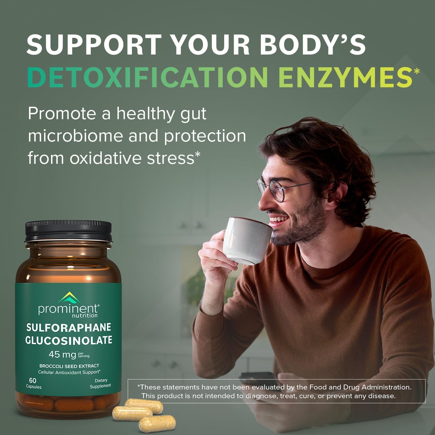 Dosis de 45 mg de sulforafano, optimización de la nutrición celular